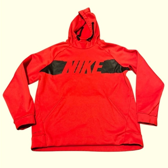 Men’s Nike Dri Fit Hoodie Size Medium Red Black - Picture 1 of 5